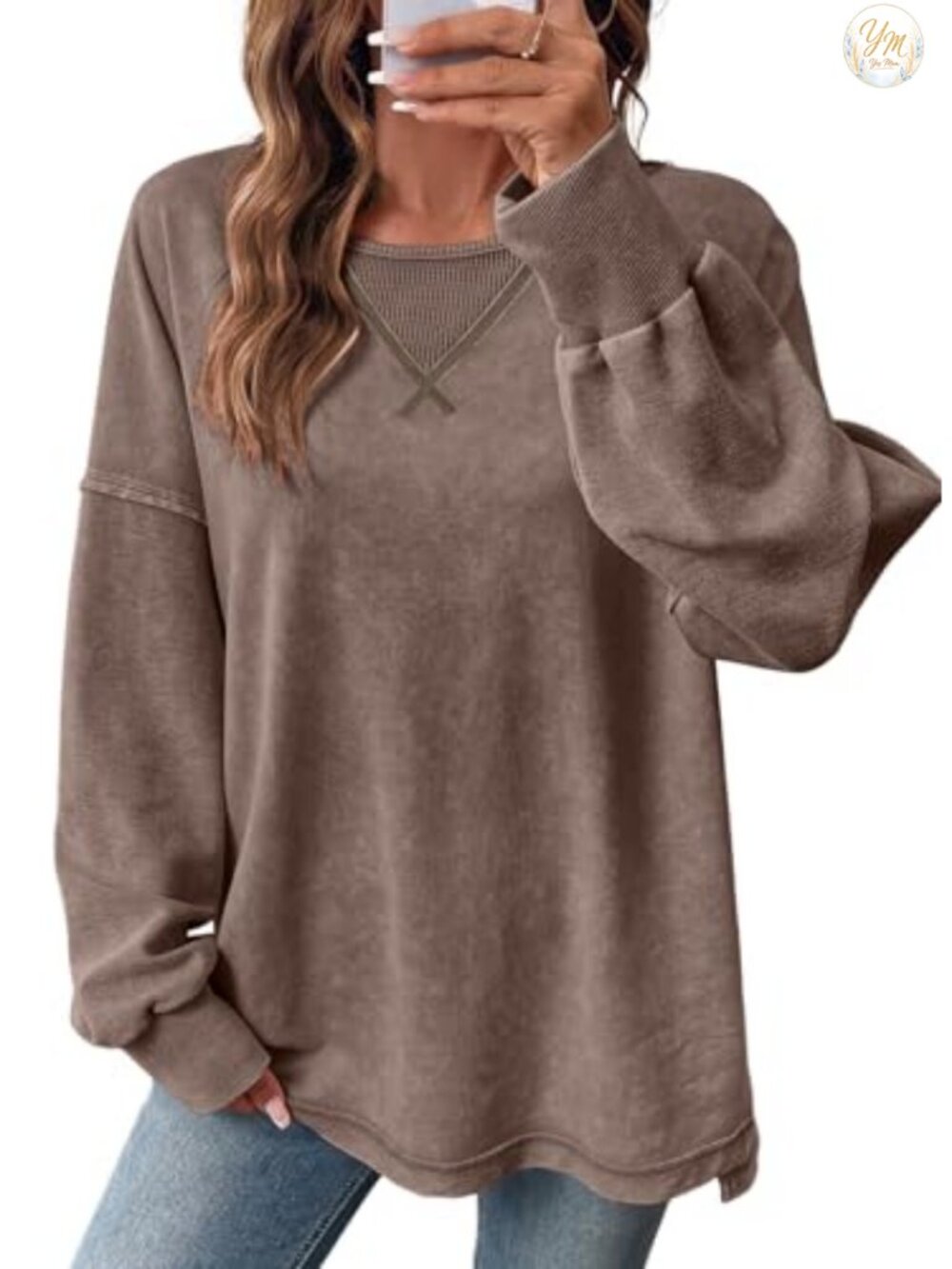 Women's Long Sleeve Crewneck Sweatshirt Oversized